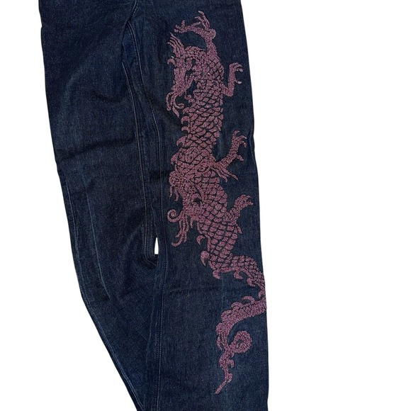 Allen Schwartz Jeans Rare Beaded Dragon Design - Picture 4 of 8